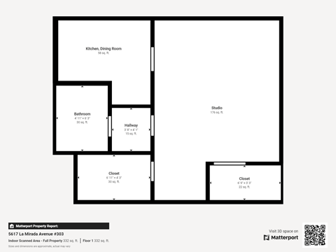 a floor plan of a 1 bedroom unit with roommates